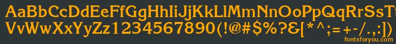 フォントAgkorneliaBold – 黒い背景にオレンジの文字