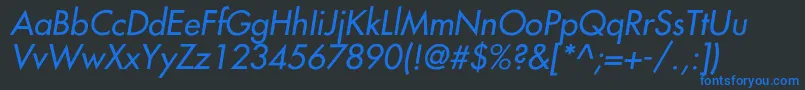 NarragansetteItalic Font – Blue Fonts on Black Background