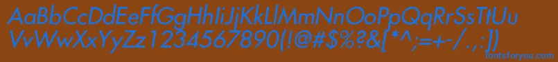 NarragansetteItalic Font – Blue Fonts on Brown Background