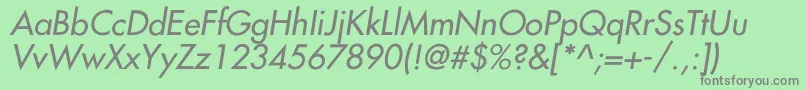 NarragansetteItalic Font – Gray Fonts on Green Background