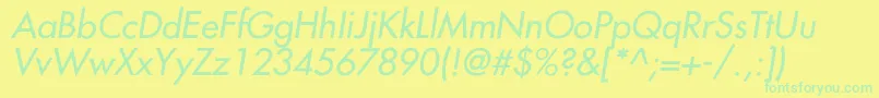NarragansetteItalic Font – Green Fonts on Yellow Background