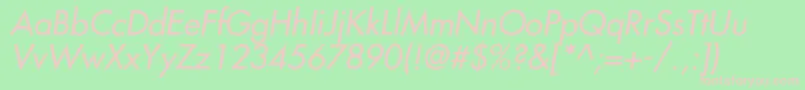 NarragansetteItalic Font – Pink Fonts on Green Background