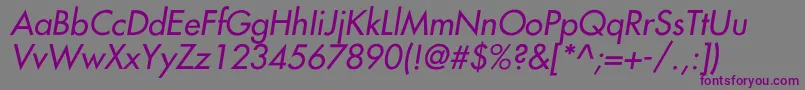 NarragansetteItalic Font – Purple Fonts on Gray Background