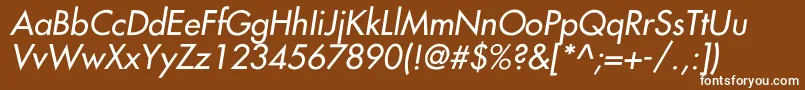NarragansetteItalic Font – White Fonts on Brown Background