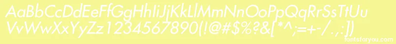 NarragansetteItalic Font – White Fonts on Yellow Background