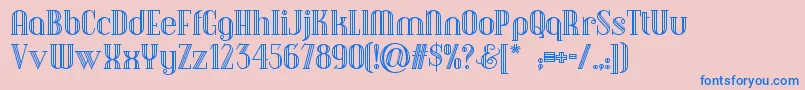 Więcej informacji o czcionce Debonairinlinenf Czcionka Debonairinlinenf – niebieskie czcionki na różowym tle