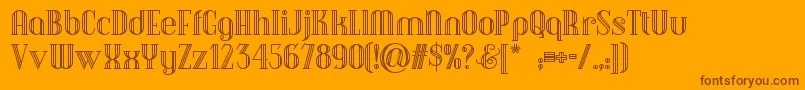 Debonairinlinenf Font – Brown Fonts on Orange Background