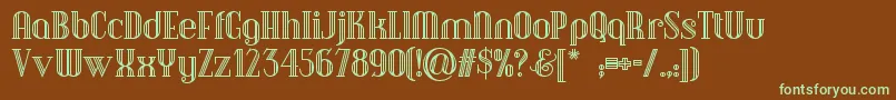 Debonairinlinenf Font – Green Fonts on Brown Background