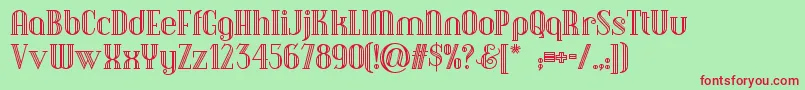 Debonairinlinenf Font – Red Fonts on Green Background