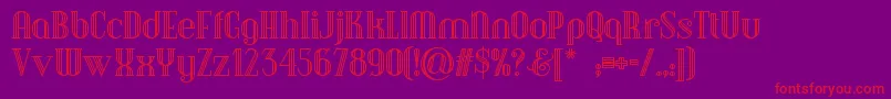 Debonairinlinenf Font – Red Fonts on Purple Background