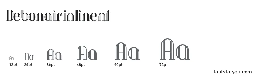 Größen der Schriftart Debonairinlinenf (111377)