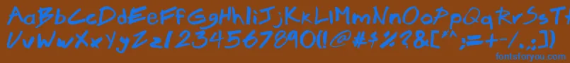 Czcionka Brook23 – niebieskie czcionki na brązowym tle