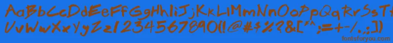 Brook23 Font – Brown Fonts on Blue Background