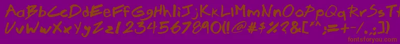 Brook23 Font – Brown Fonts on Purple Background