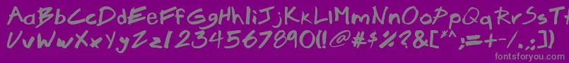 フォントBrook23 – 紫の背景に灰色の文字