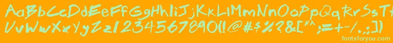Brook23 Font – Green Fonts on Orange Background