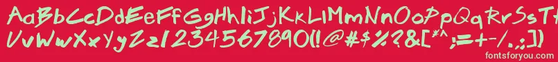 Brook23 Font – Green Fonts on Red Background