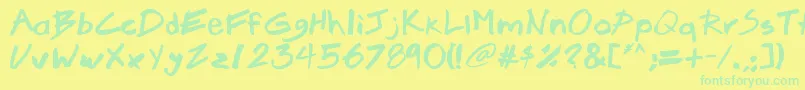 Brook23 Font – Green Fonts on Yellow Background