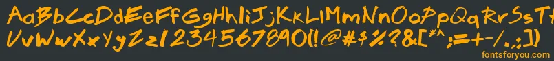 Brook23 Font – Orange Fonts on Black Background