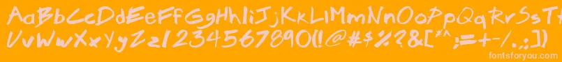Brook23 Font – Pink Fonts on Orange Background