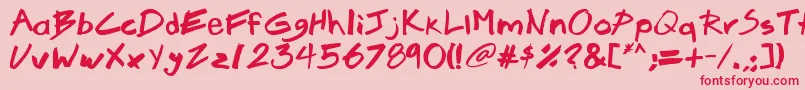 フォントBrook23 – ピンクの背景に赤い文字