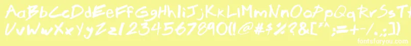 Brook23 Font – White Fonts on Yellow Background