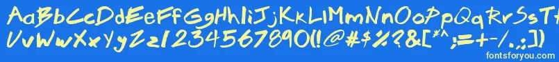 Brook23 Font – Yellow Fonts on Blue Background