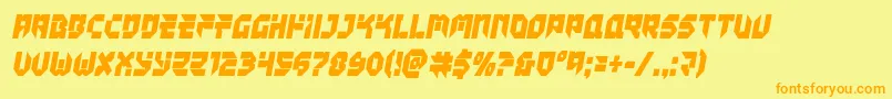 Tokyodriftercond Font – Orange Fonts on Yellow Background