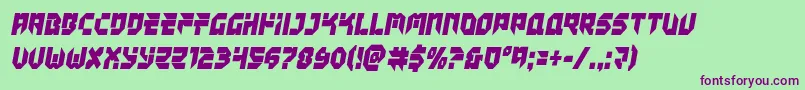 Tokyodriftercond Font – Purple Fonts on Green Background