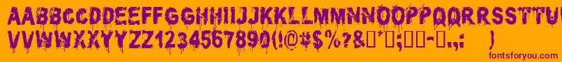 CfPoliticiansKillersRegular Font – Purple Fonts on Orange Background