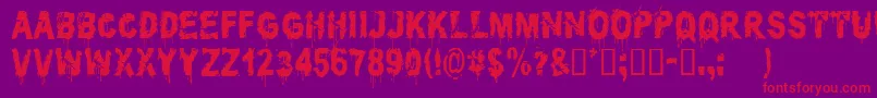 CfPoliticiansKillersRegular Font – Red Fonts on Purple Background