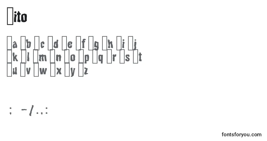 Шрифт Bito – алфавит, цифры, специальные символы