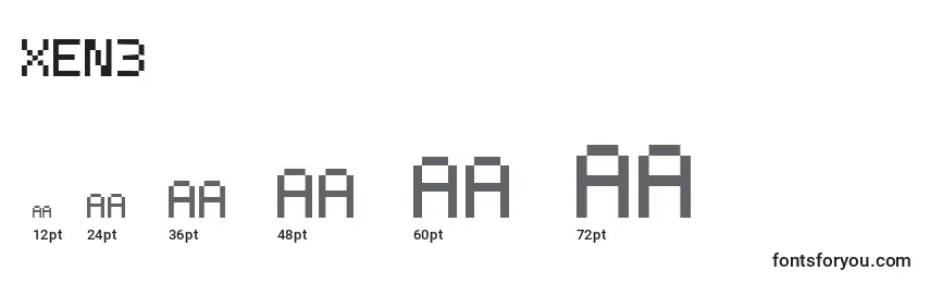 Размеры шрифта Xen3