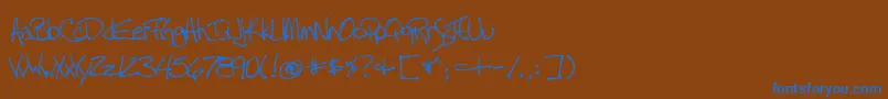 フォントTall – 茶色の背景に青い文字