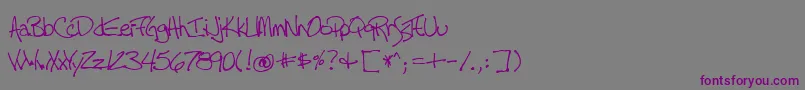 Tall Font – Purple Fonts on Gray Background