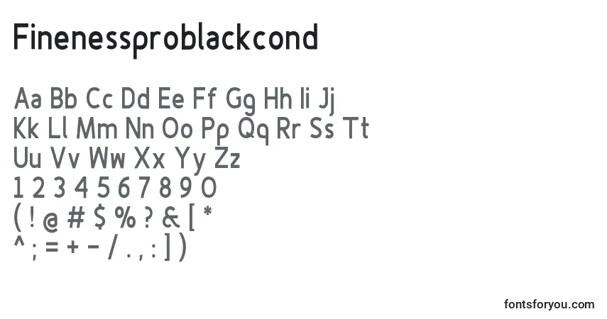 Fuente Finenessproblackcond - alfabeto, números, caracteres especiales