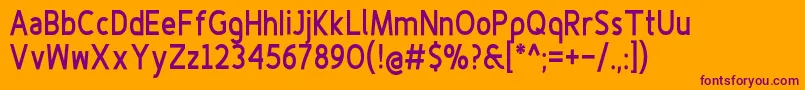 Finenessproblackcond Font – Purple Fonts on Orange Background