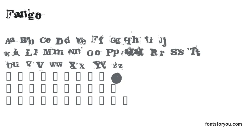 Шрифт Fango – алфавит, цифры, специальные символы