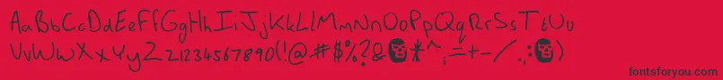 MannsBareHand Font – Black Fonts on Red Background
