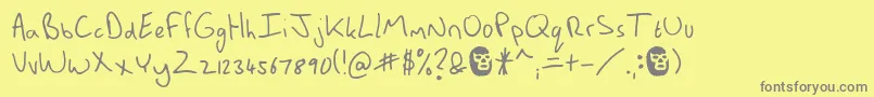 Czcionka MannsBareHand – szare czcionki na żółtym tle