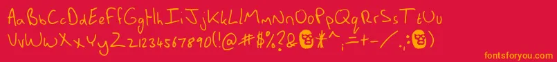 MannsBareHand Font – Orange Fonts on Red Background