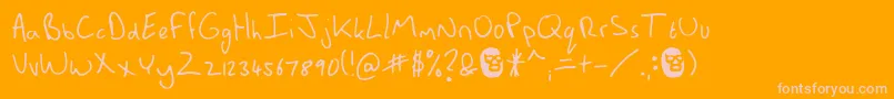Шрифт MannsBareHand – розовые шрифты на оранжевом фоне