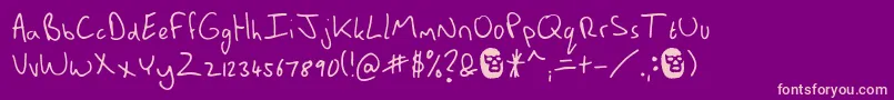 MannsBareHand Font – Pink Fonts on Purple Background