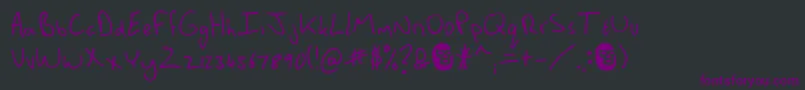 Czcionka MannsBareHand – fioletowe czcionki na czarnym tle