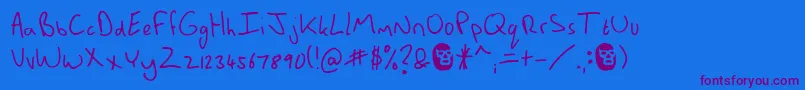 Шрифт MannsBareHand – фиолетовые шрифты на синем фоне