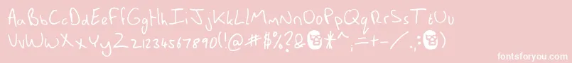 Więcej informacji o czcionce MannsBareHand Czcionka MannsBareHand – białe czcionki na różowym tle