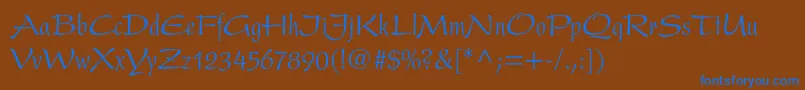 PresentltstdCondensed Font – Blue Fonts on Brown Background