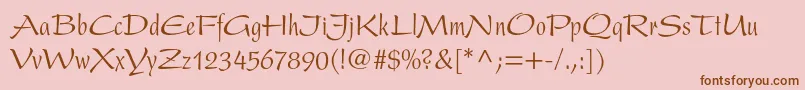 Fonte PresentltstdCondensed – fontes marrons em um fundo rosa