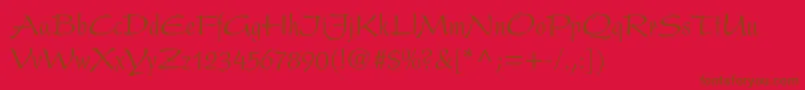 Fonte PresentltstdCondensed – fontes marrons em um fundo vermelho