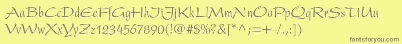 PresentltstdCondensed Font – Gray Fonts on Yellow Background